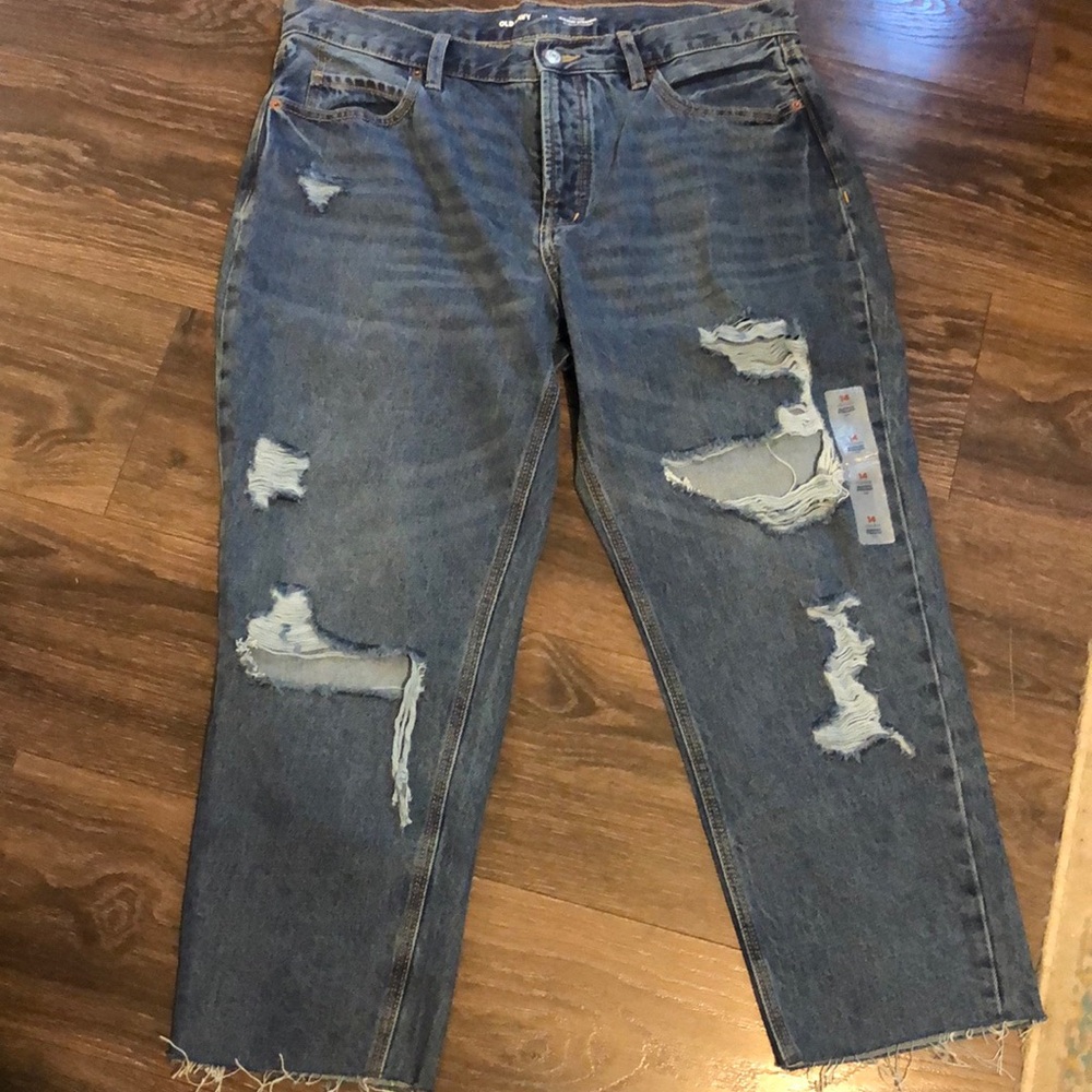 NWOT Old Navy size 14 High Rise Slouchy Straight w/ secret slim pockets
